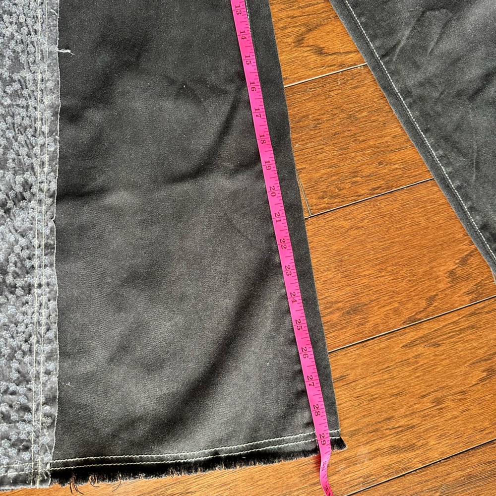 POL Black Wide Leg Jeans with Gray Patterned Side Panels - Picture 6 of 9